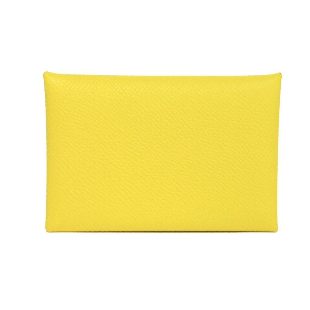 Hermes Calvi Card Case, Logo, Foil Stamped, Pressed Calfskin, Snap Button, Ve...